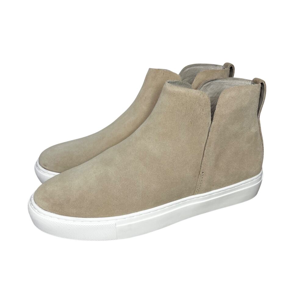 Birdies Falcon Suede Bootie Sneaker Women's 8 Beige Water Resistant
